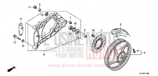 REAR WHEEL/SWINGARM SH150SB de 2011
